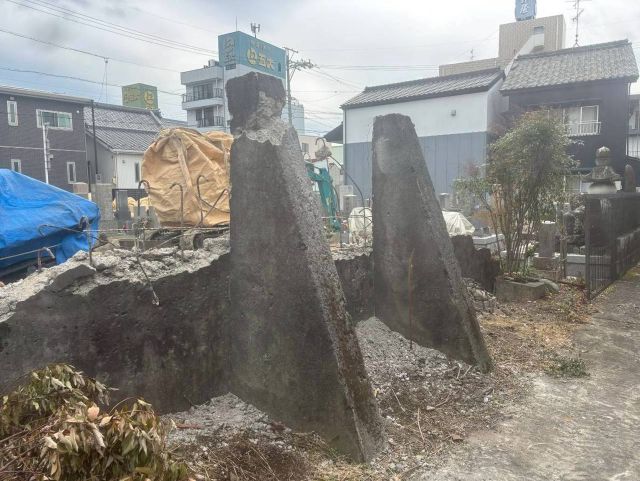 桑名市佛眼院　永代供養墓工事　⑩墓石解体